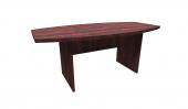 6 Person Mahogany Boat Shaped Conference Table