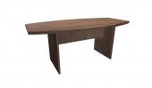 6 Person Modern Walnut Boat Shaped Conference Table