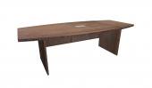 8 FT Modern Walnut Boat Shaped Conference Table