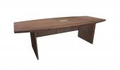 6 Person Modern Walnut Boat Shaped Conference Table