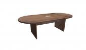 6 Person Modern Walnut Racetrack Conference Table