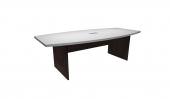 6 Person White / Espresso Boat Shaped Conference Table