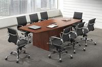 Boat Shaped Conference Table with Grommets