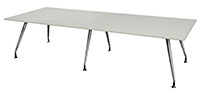 Modern Conference Table with Silver Metal Legs