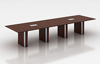 Wood and Metal Conference Table